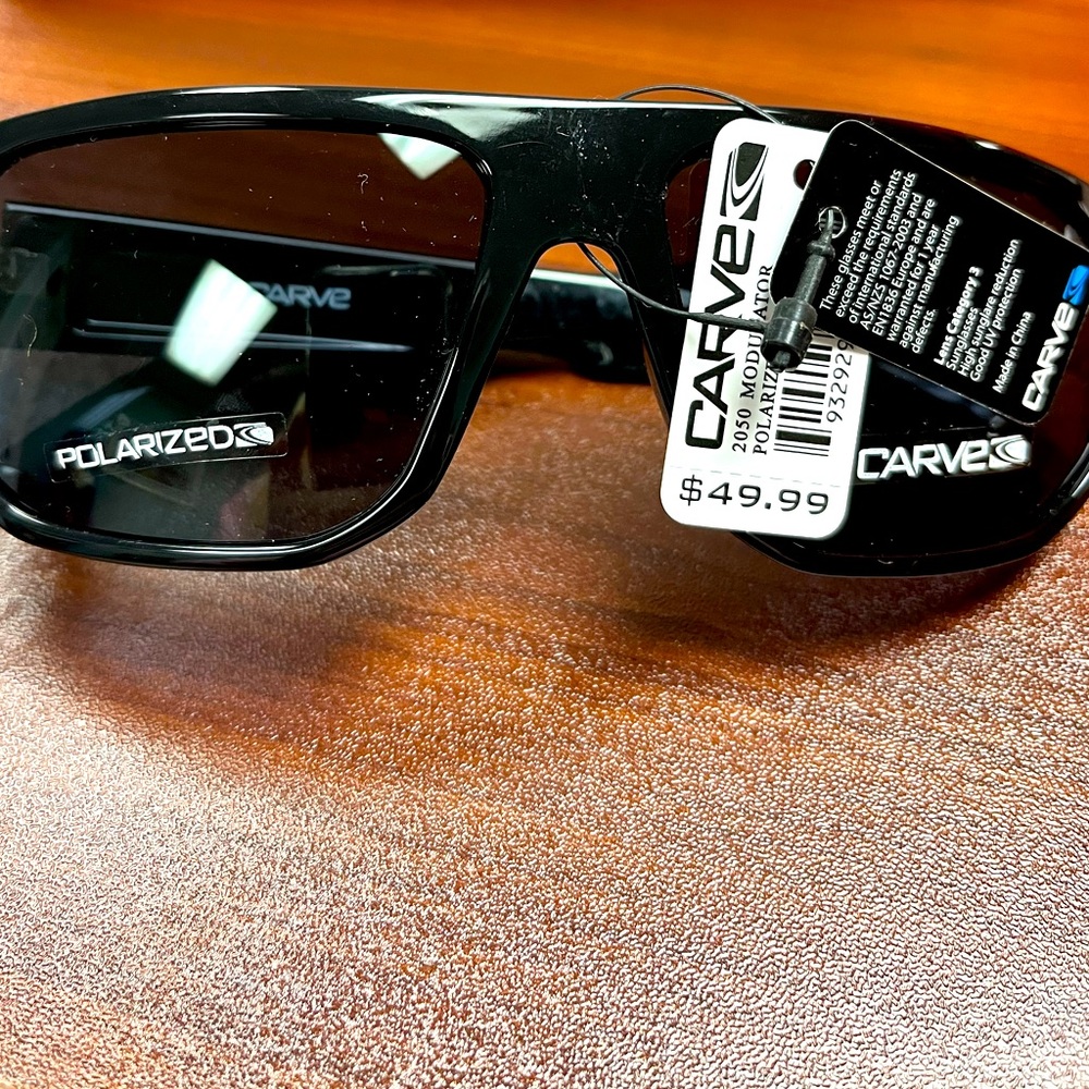 Carve polarized UV unisex black sunglasses